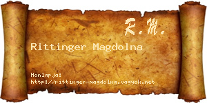 Rittinger Magdolna névjegykártya